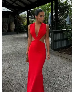 Effie Kats Valencia Gown Cherry Red Size XS / AU 6 for rent on The Volte - image 2
