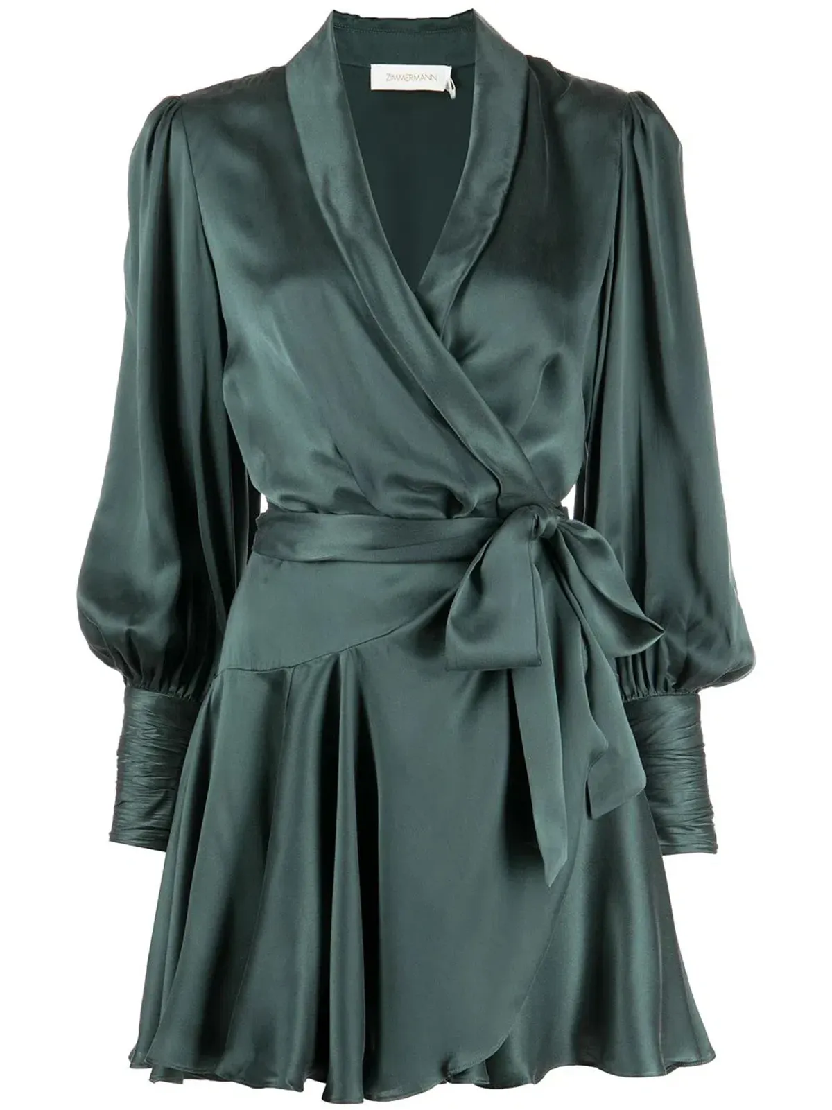Zimmermann Silk Wrap Mini Dress Green Size 0P / AU 6 - Image 5