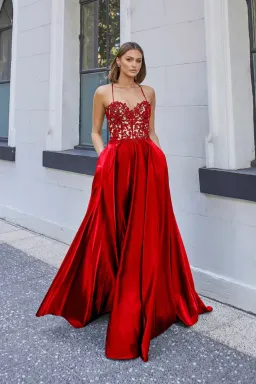 Tania Olsen Mika Gown Red Size 10 for rent on The Volte - image 1