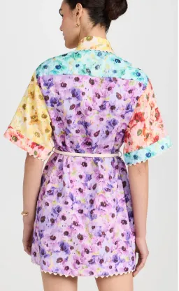 Zimmermann Lightburst Trimmed Shirt Mini Dress Spliced Size 0 / AU 8 for rent on The Volte - image 3