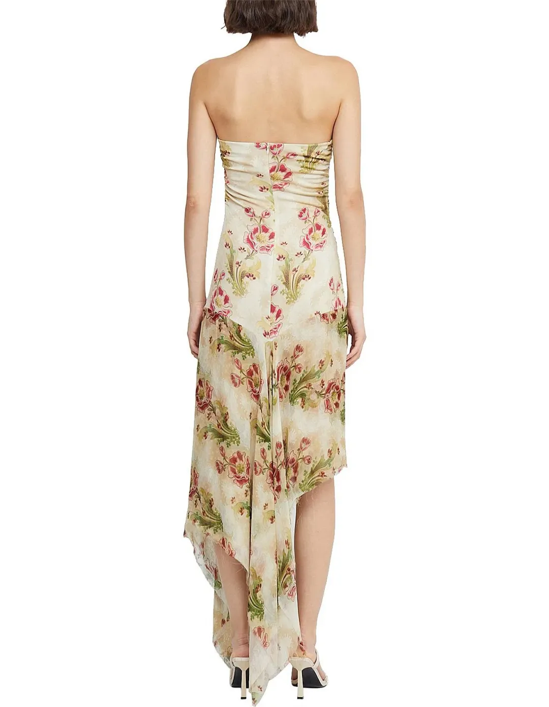 Bec & Bridge Monette Asym Strapless Maxi Dress Floral Size 6 for rent on The Volte - main image