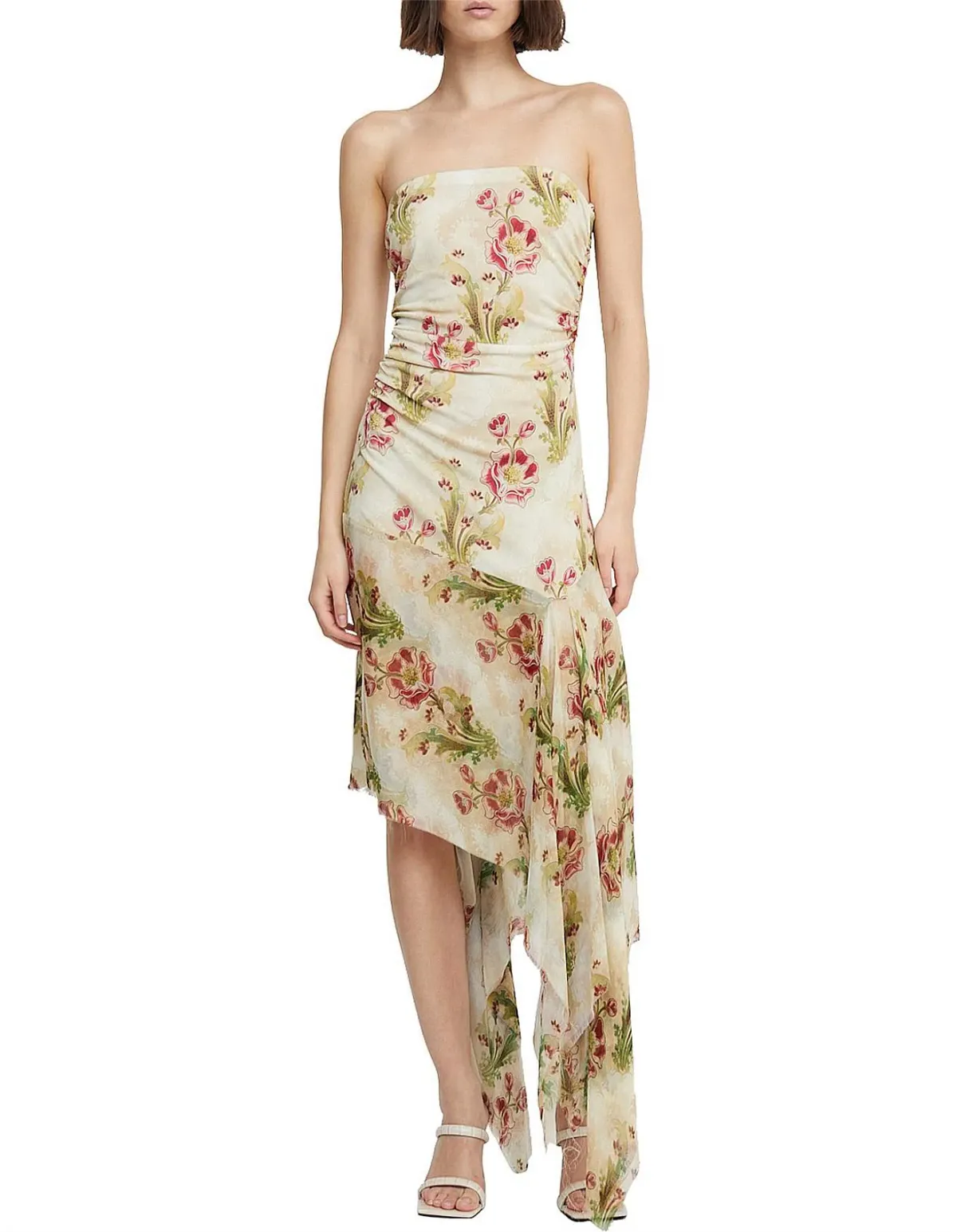 Bec & Bridge Monette Asym Strapless Maxi Dress Floral Size 6 for rent on The Volte - main image