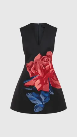 Leo Lin Briana V Neck Mini Dress in Rose Print Size 8 for rent on The Volte - image 1