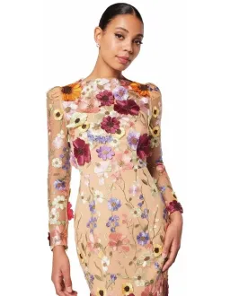 Elliatt Shannon 3D Floral Midi Dress In Pink Size 8 for rent on The Volte - image 4