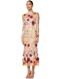 Elliatt Shannon 3D Floral Midi Dress In Pink Size 8 for rent on The Volte - image 3