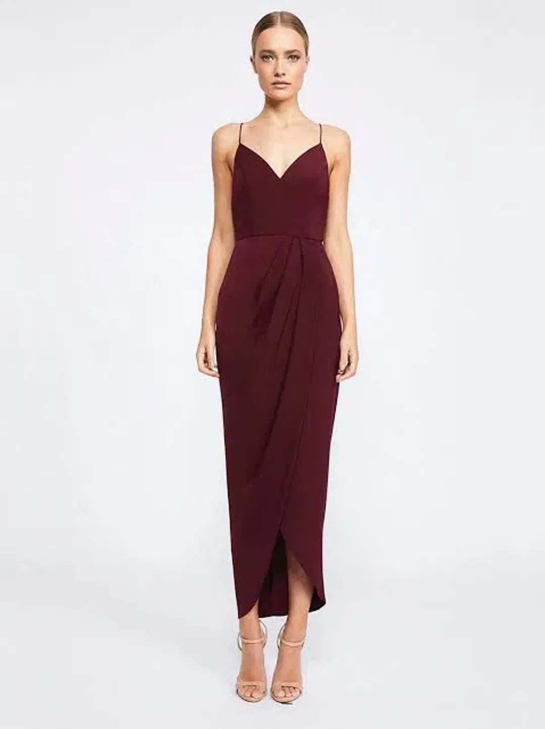Shona Joy Core Cocktail Dress Burgundy Size 8 for rent on The Volte - main image