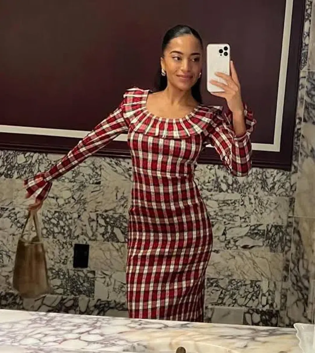 Doen Rosabelle Tartan Long Sleeve Dress Print Size 10 for rent on The Volte - main image