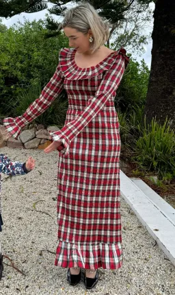 Doen Rosabelle Tartan Long Sleeve Dress Print Size 10 for rent on The Volte - image 3