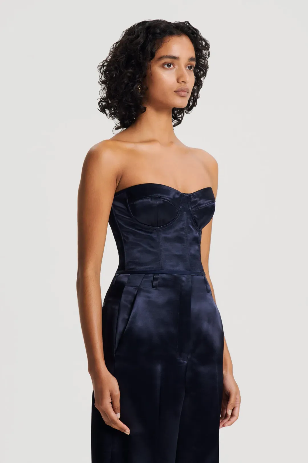 Scanlan Theodore French Satin Bustier Navy Size 6 for rent on The Volte - main image