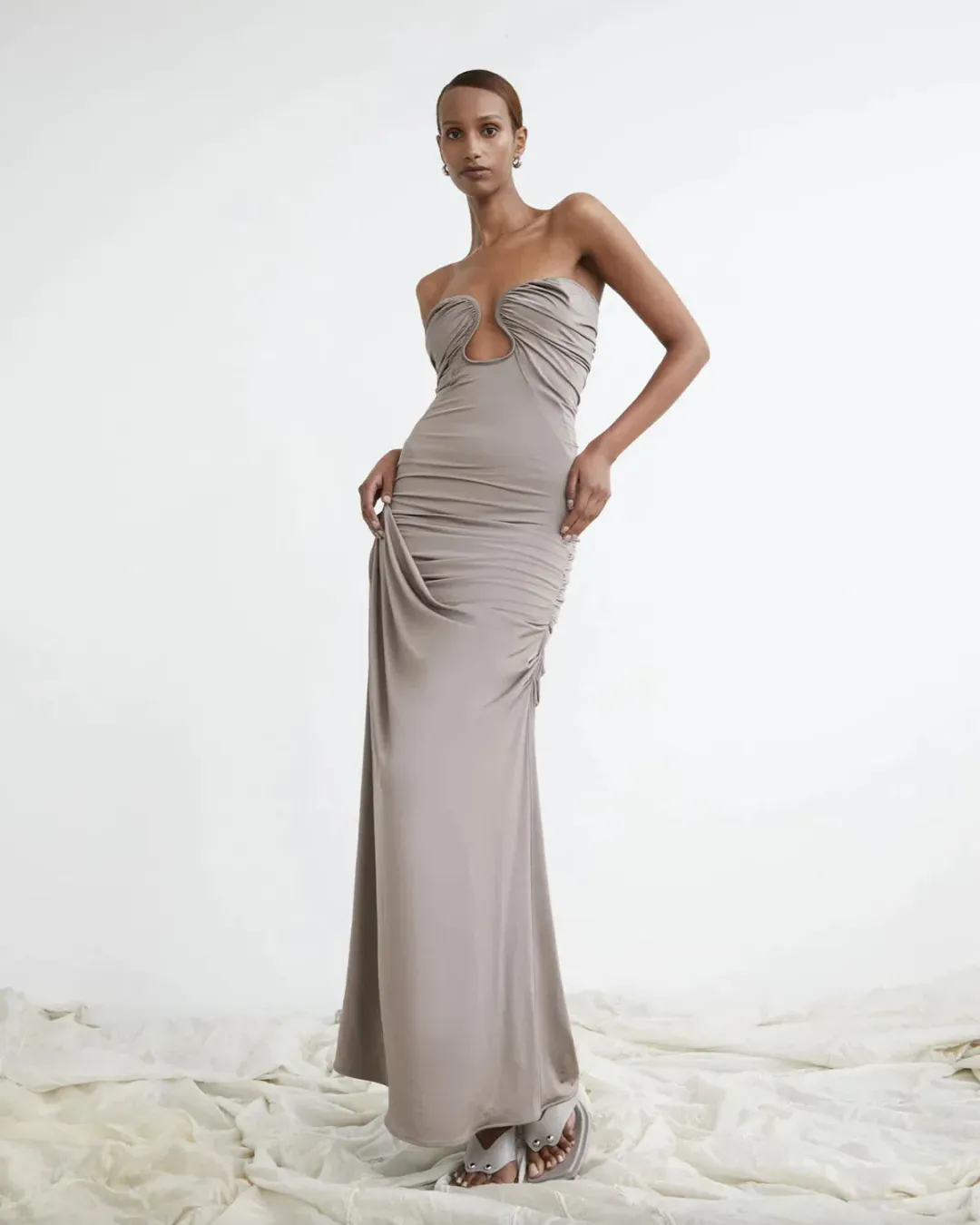 Paris Georgia Val Dress Concrete Size 10 for rent on The Volte - main image