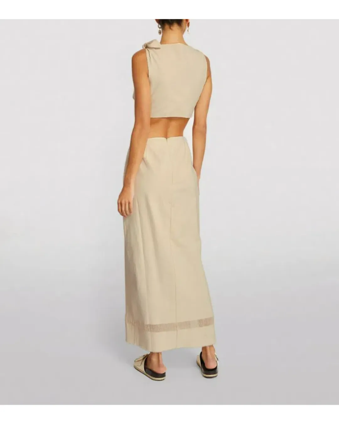 Sir The Label Marne Knot Dress Beige Size AU 6 for rent on The Volte - main image