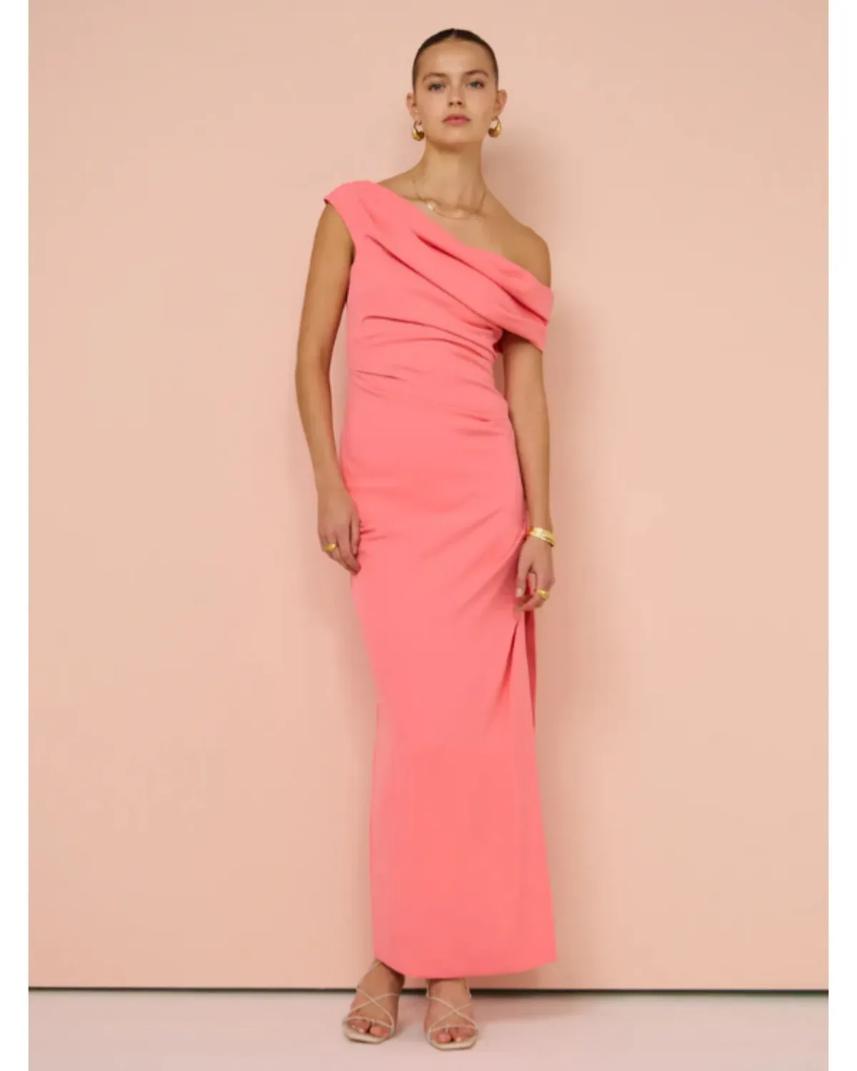 Sofia The Label Alexis Off Shoulder Gown Watermelon Size AU 8 - Image 1