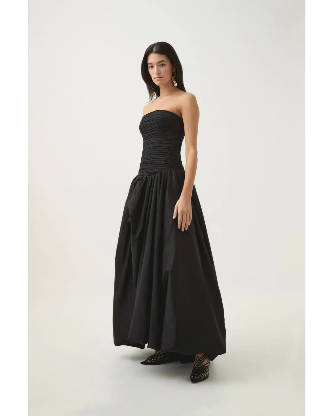 Aje Violette Bubble Hem Maxi Dress in Black Size AU 8 for rent on The Volte - main image