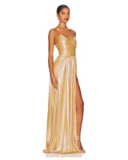 Retrofete Doss Dress Gold Size AU 6 for rent on The Volte - image 2