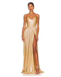 Retrofete Doss Dress Gold Size AU 6 for rent on The Volte - image 1