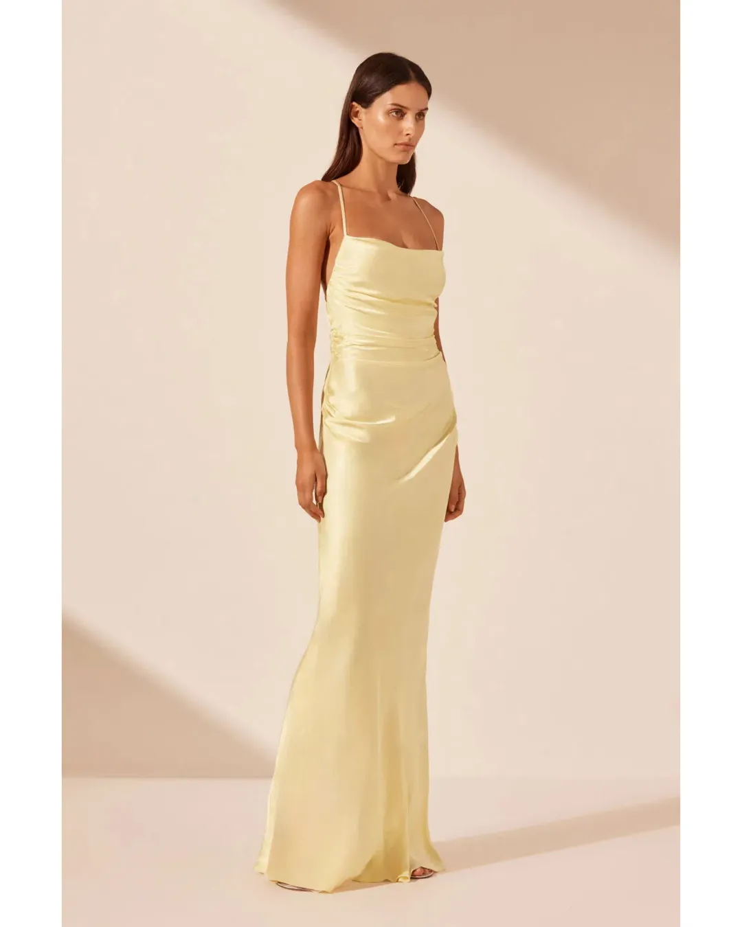 Shona Joy La Lune Lace Back Maxi Dress Yellow Size XXS / AU 4 for rent on The Volte - main image