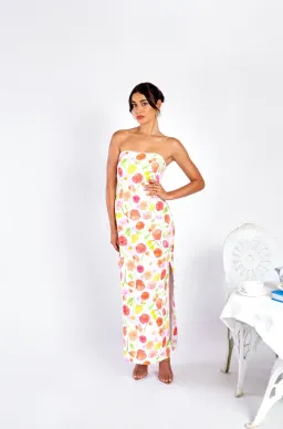 Isabella Longginou Strapless Pencil Dress Poppy Floral Size 10 for rent on The Volte - image 1