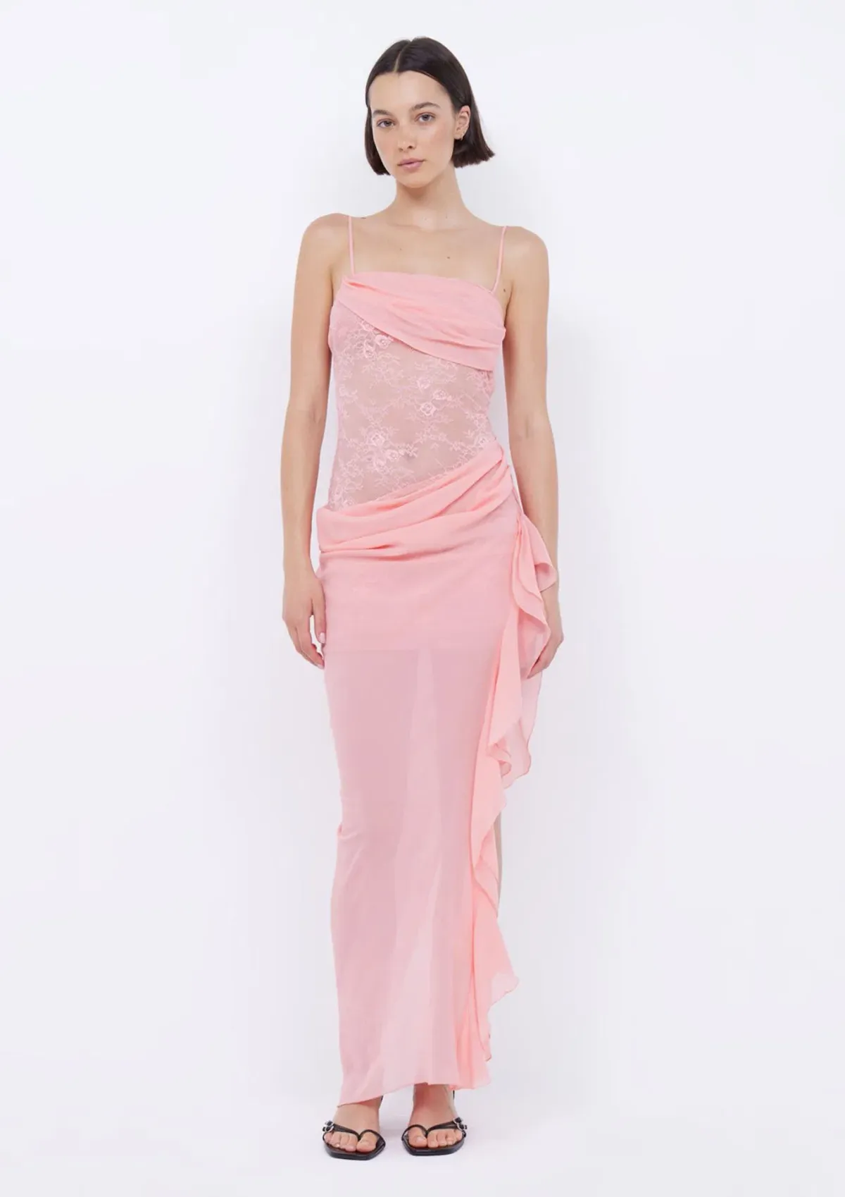 💗 Bec & Bridge Liv Asym Maxi Dress Pink Sherbet Size 10 💗 for rent on The Volte - main image