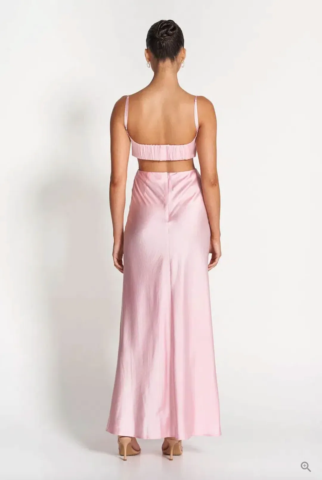 Sofia The Label Leah Cut-Out Silk Gown in Pink Size 10 for rent on The Volte - main image