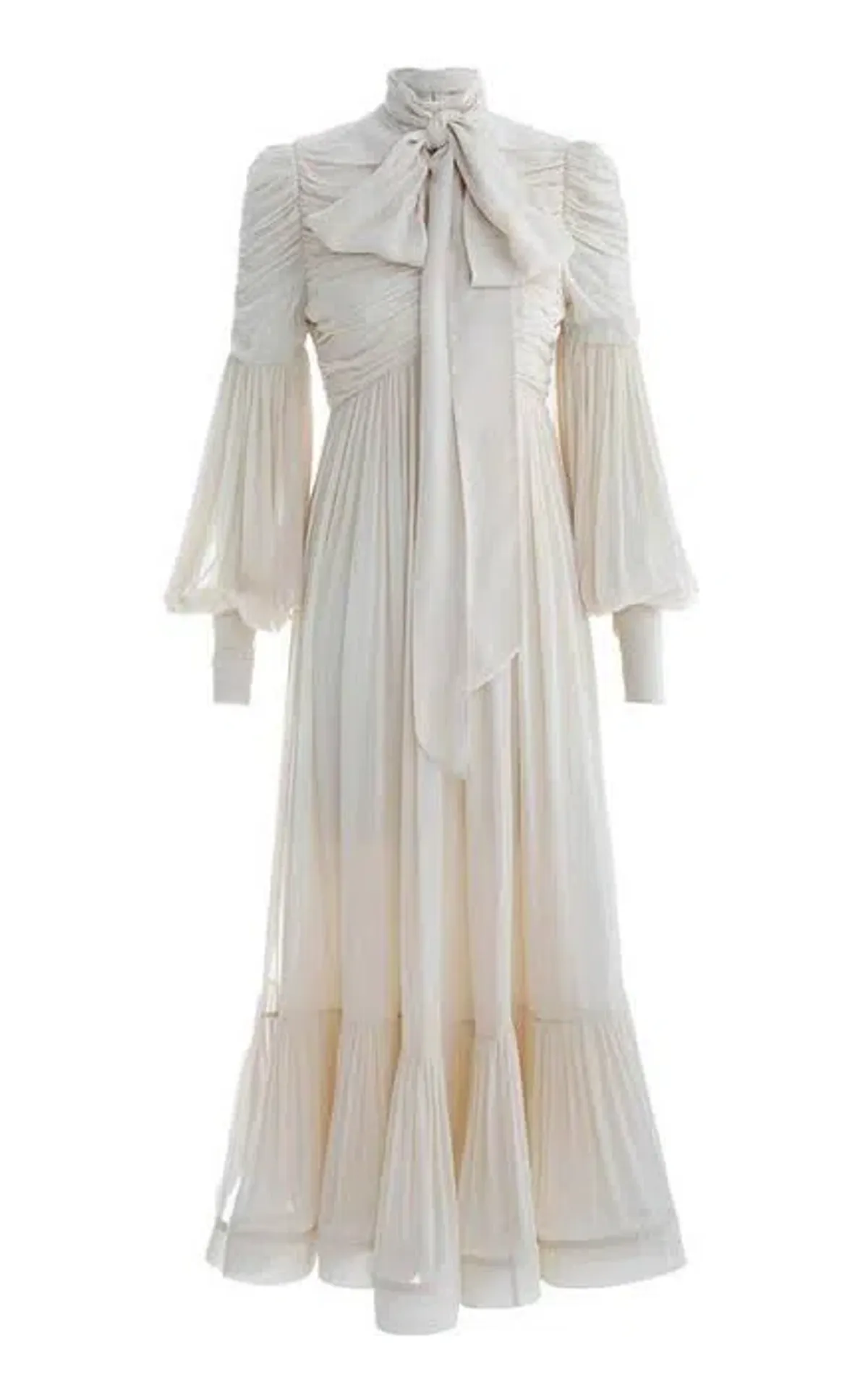 Zimmermann Celestial Ruched Midi Dress Cream Size 0P / AU 6 - Image 2