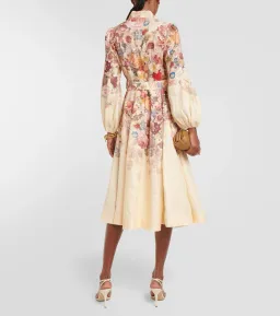 Zimmermann Luminosity Buttoned Midi Dress in Morisot Cream Floral Print Size 0 / AU 8 for rent on The Volte - image 4