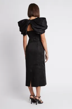Aje Admiral Butterfly Sleeve Midi Dress Black Size 4 for rent on The Volte - image 2