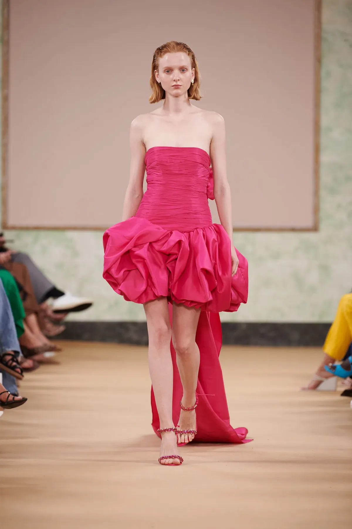 Aje Piacere Bubble Hem Mini Dress Pink Size 8 for rent on The Volte - main image
