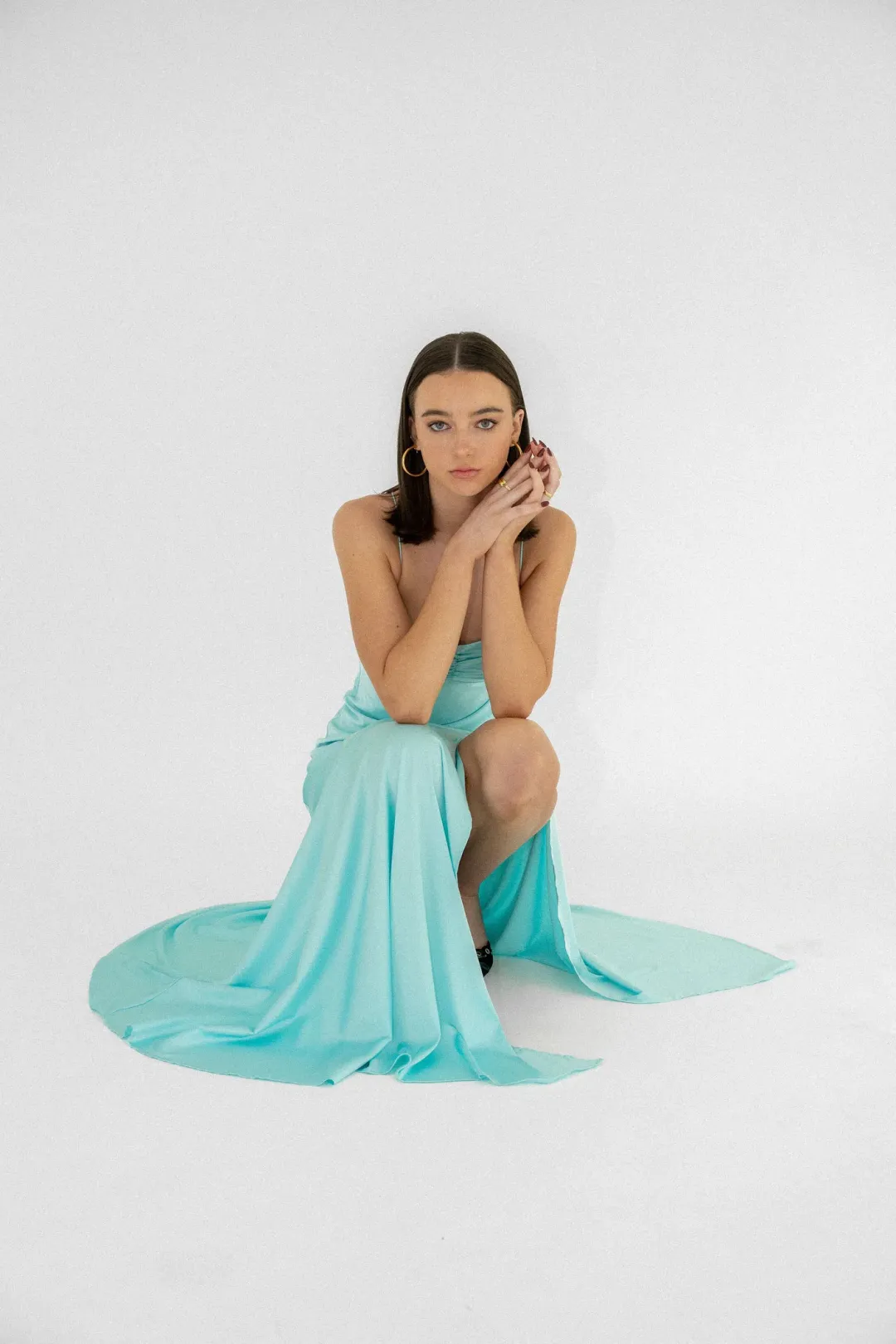 HNTR the Label Gaia Gown Aqua Size S / AU 8 for rent on The Volte - main image