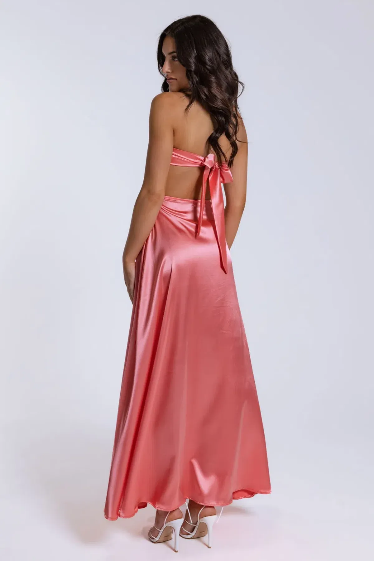 Lane + Sass Lucy Gown Guava Pink Size S/ Au 8 - Image 4