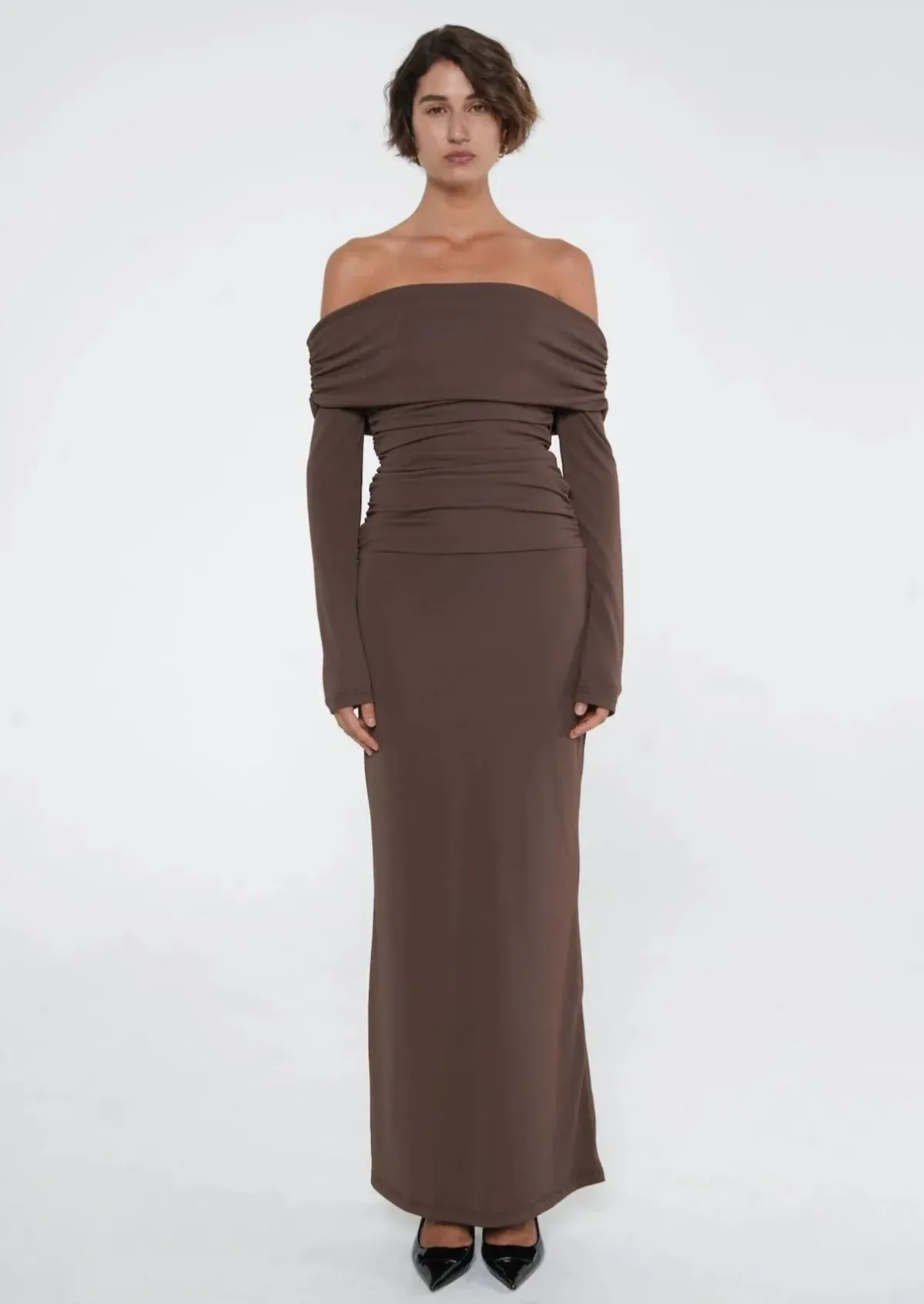 Benni Lorena Maxi Dress in Ash Brown Size 10 - Image 1