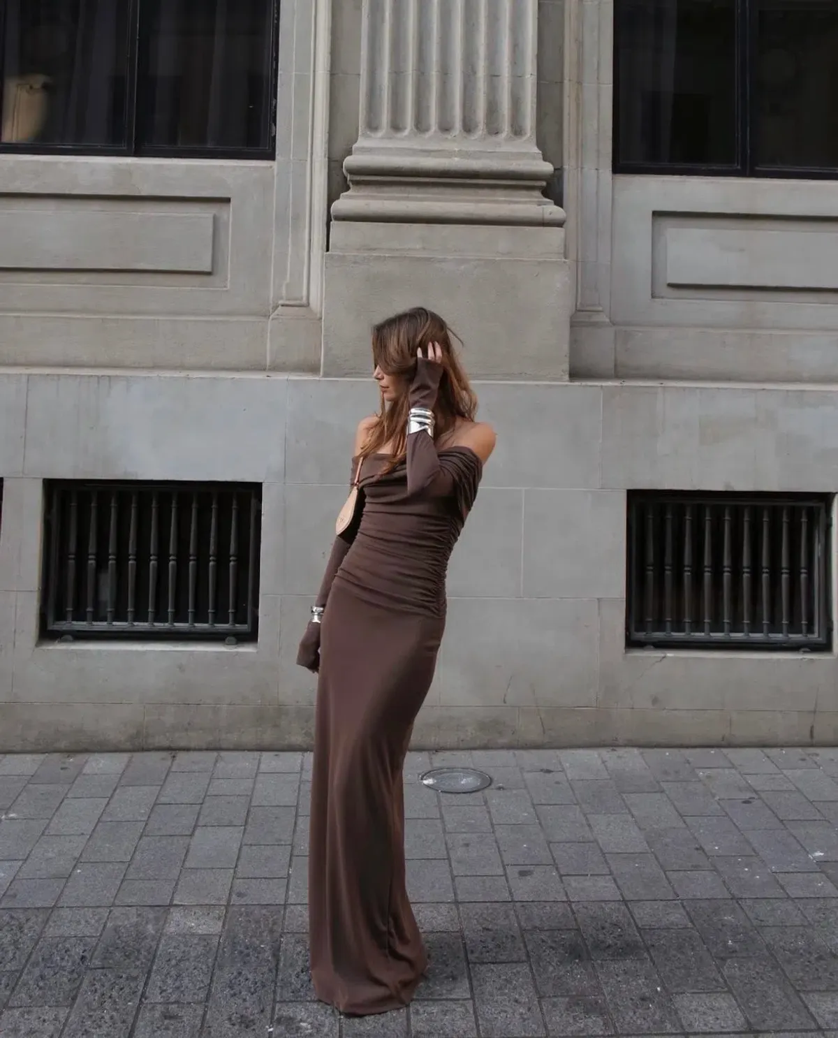 Benni Lorena Maxi Dress in Ash Brown Size 12 - Image 4