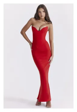 House of CB Tamara Cherry Dress Red Size XS / AU 6 for rent on The Volte - image 2