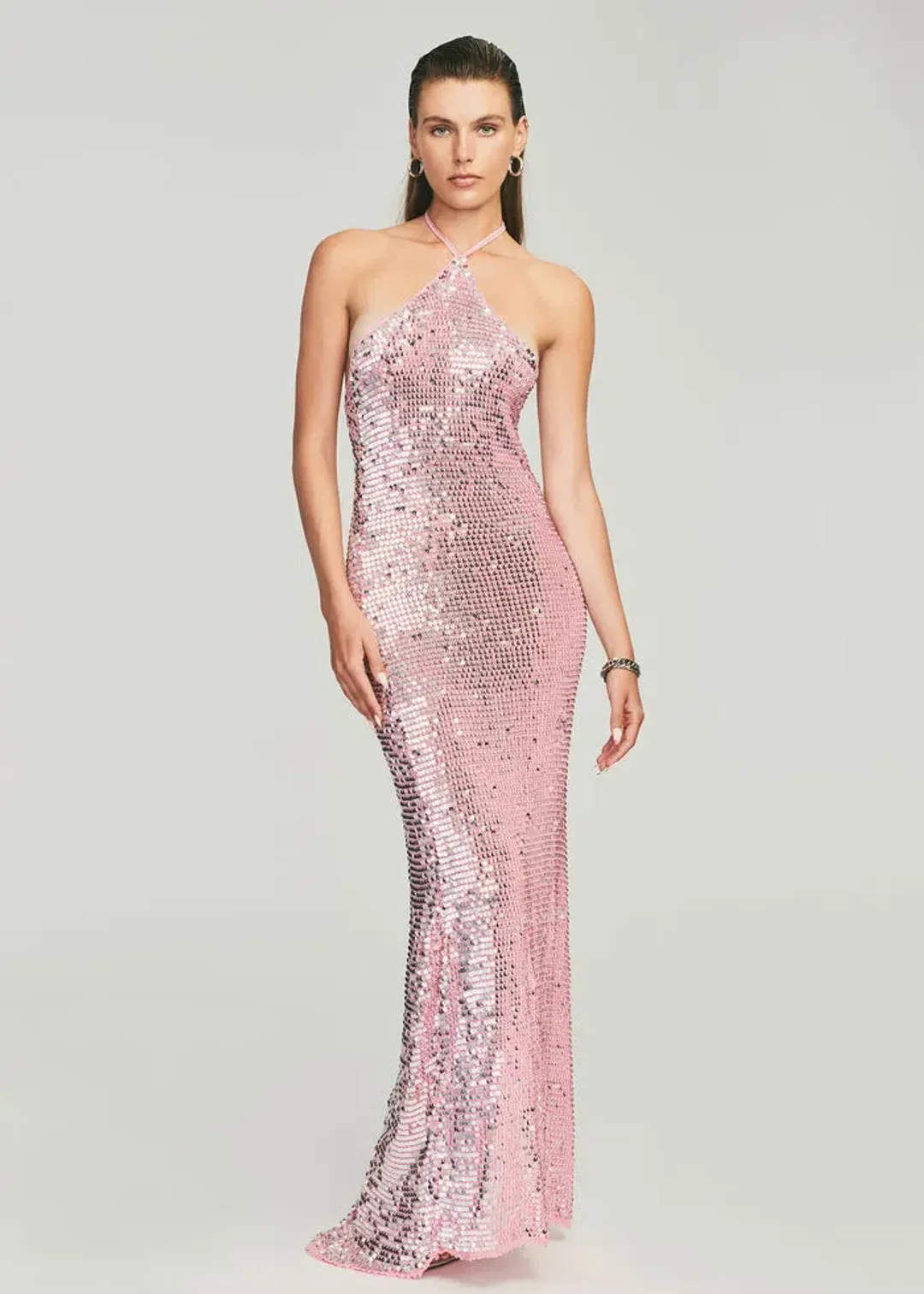 Retrofete Isabel Sequin Crochet Dress Pink Size XS/S / AU 6 for rent on The Volte - main image