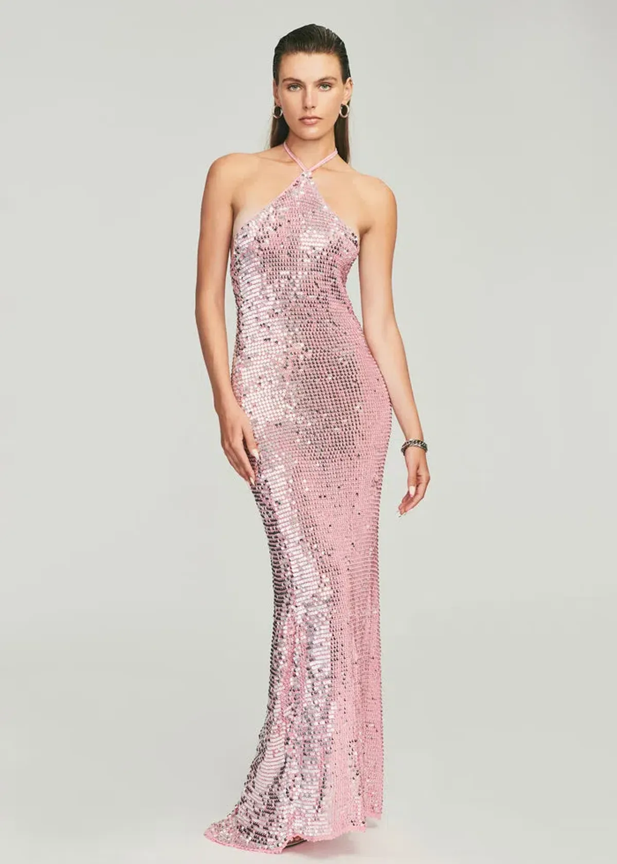 Retrofete Isabel Sequin Crochet Dress Pink Size XS/S / AU 6 for rent on The Volte - main image