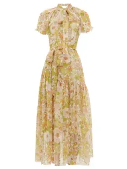 Zimmermann Super Eight Floral-print Silk-chiffon Dress - Pink Multi for rent on The Volte - image 4