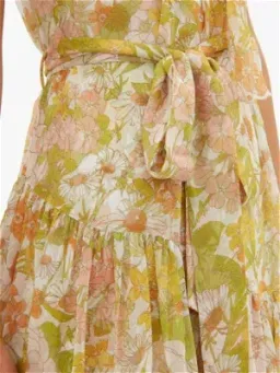 Zimmermann Super Eight Floral-print Silk-chiffon Dress - Pink Multi for rent on The Volte - image 5