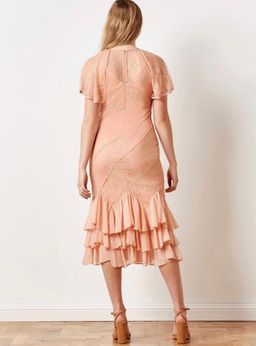 Stevie May peach lace midi dress for rent on The Volte - image 2