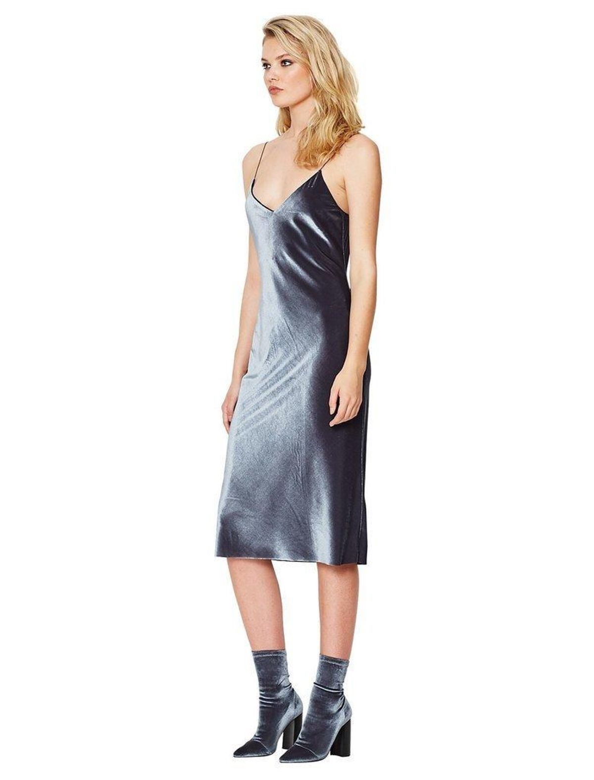 Bec & Bridge Shadow Velvet Dress Blue Size AU 8 - Image 3
