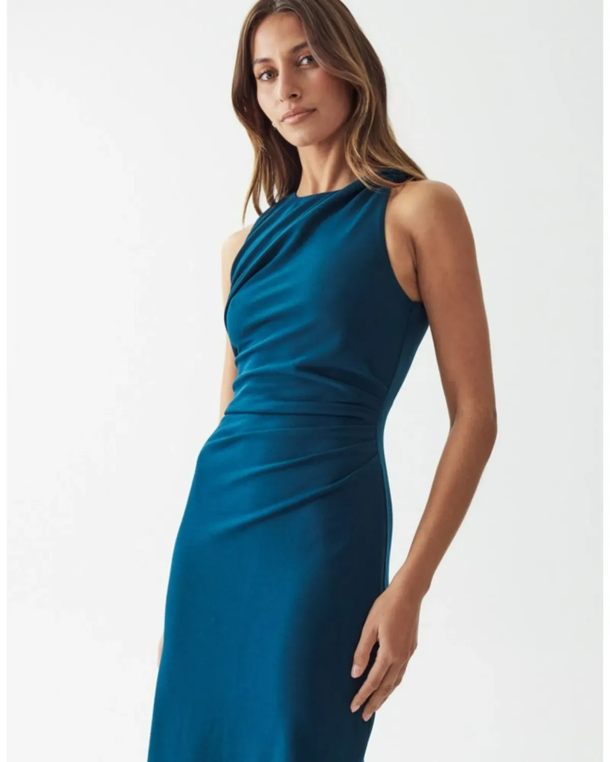 Calia Collection Damiana Midi Dress Teal Size AU 8 - Image 3