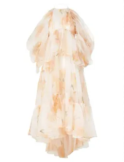 Zimmermann Natura Gathered Midi Dress in Ivory Camellia Size 0 / AU 8 for rent on The Volte - image 3