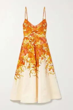 Zimmermann High Tide Picnic Midi Dress Citrus Ikat Size 0 / AU 8 for rent on The Volte - image 3