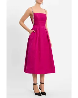 Rebecca Vallance Cynthia Midi Dress Fuchsia Size AU 10 for rent on The Volte - image 2