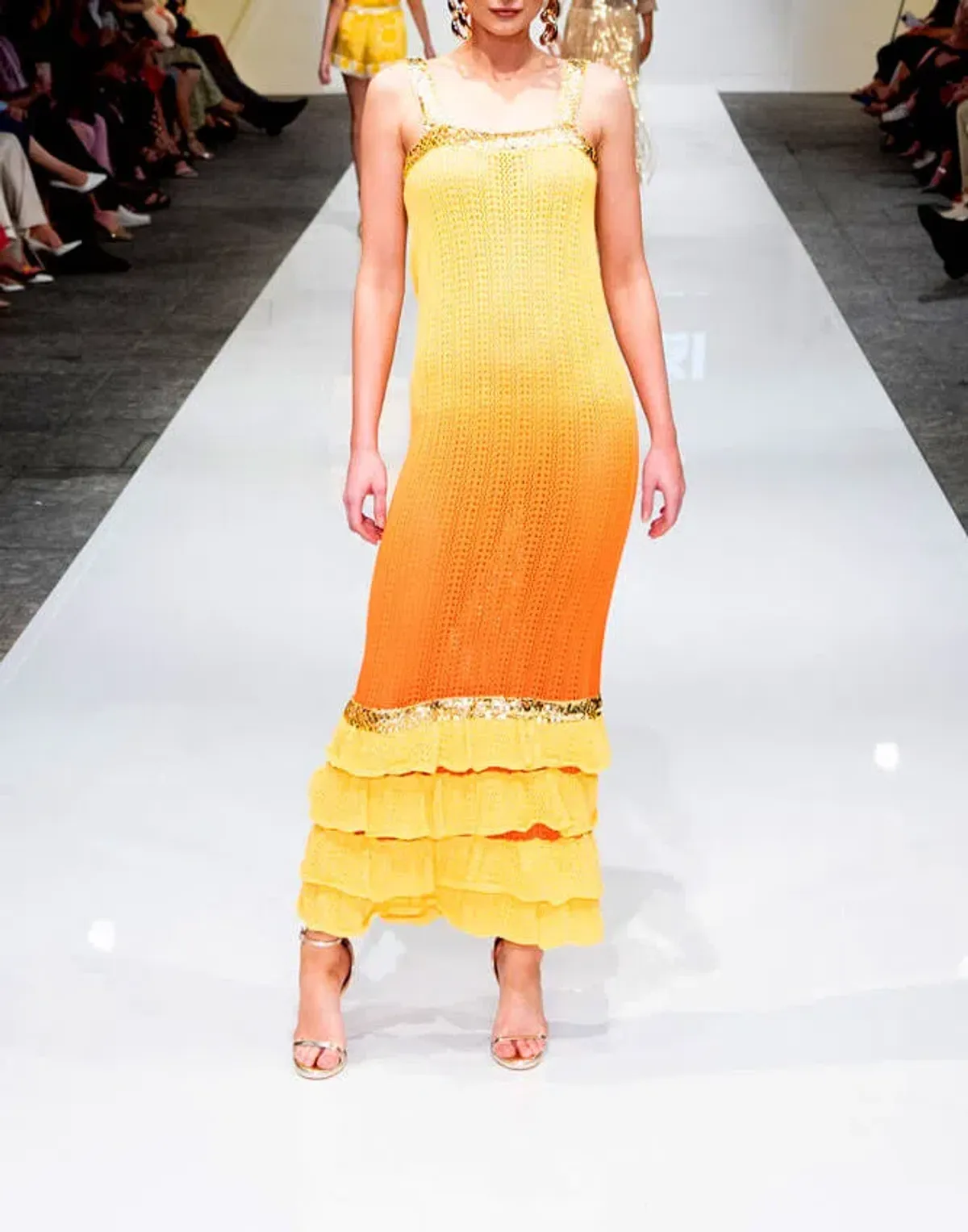 Love, Bonfire The Label Eternal Sunshine Knit Dress Yellow Multi Size 10 for rent on The Volte - main image