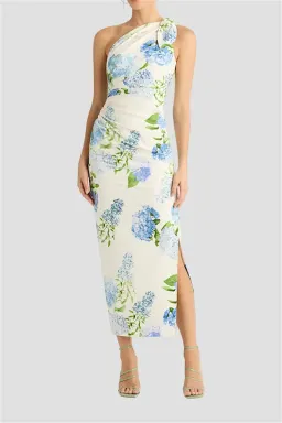 Sheike Blue Bell One Shoulder Midi Dress Floral Size 8 for rent on The Volte - image 3