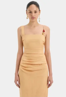 Sir The Label Antonia Beaded Midi Dress Light Tan Size 8 for rent on The Volte - image 3