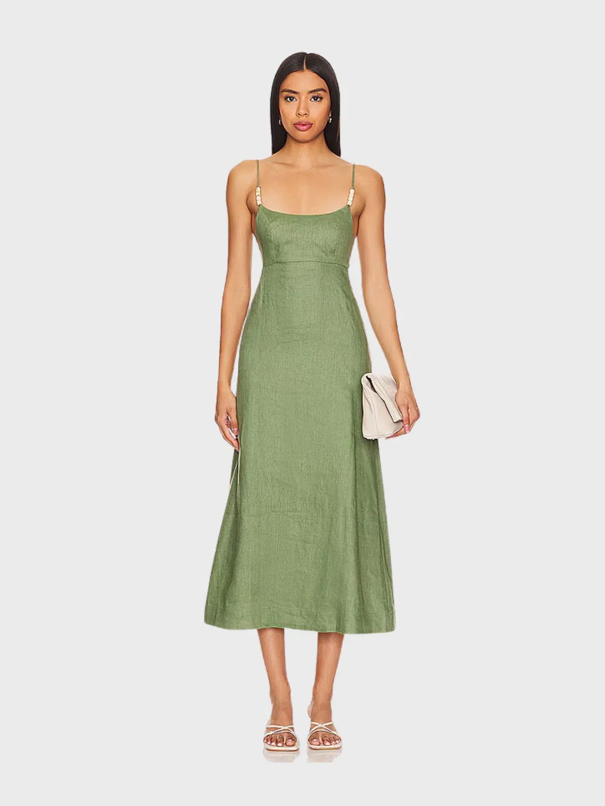Faithfull the Brand Regina Midi Dress Sage Size 8 - Image 1