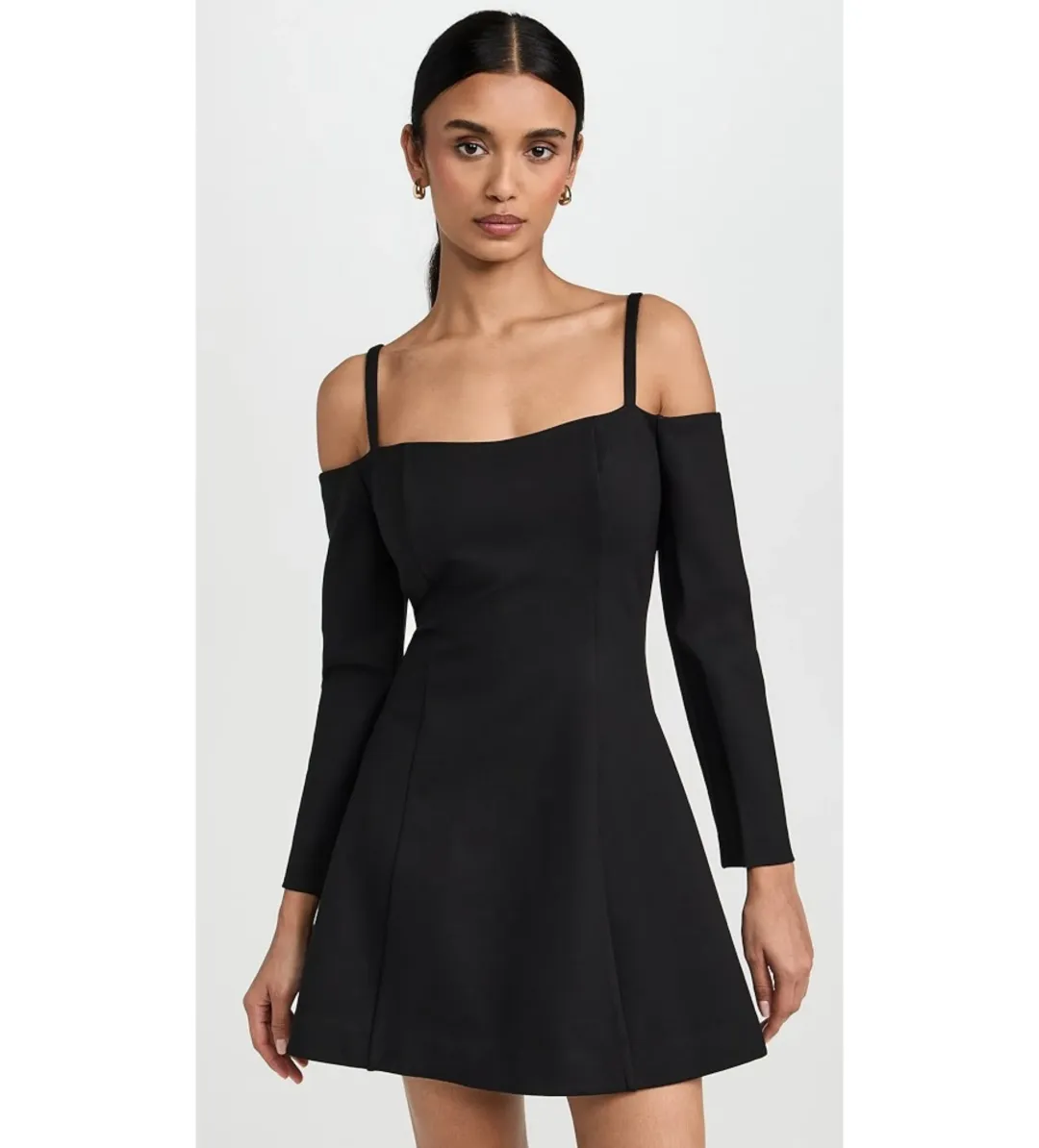 Reformation Donatella Knit Mini Dress Black Size M/Au 10 for rent on The Volte - main image