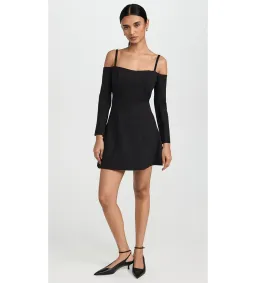 Reformation Donatella Knit Mini Dress Black Size M/Au 10 for rent on The Volte - image 1