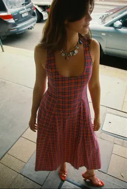 Katharina Lou The Annabel Maxi Dress in Red Tartan Size XL / AU 14 for rent on The Volte - image 1