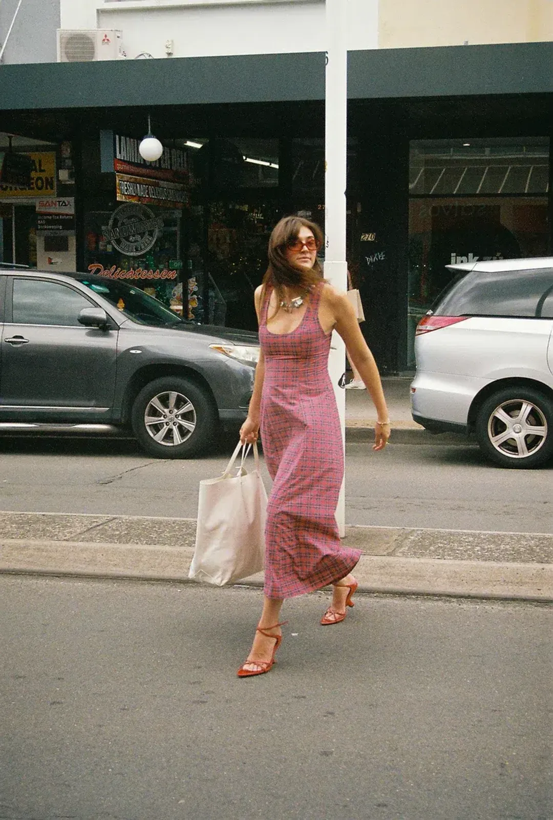 Katharina Lou The Annabel Maxi Dress in Red Tartan Size XL / AU 14 for rent on The Volte - main image